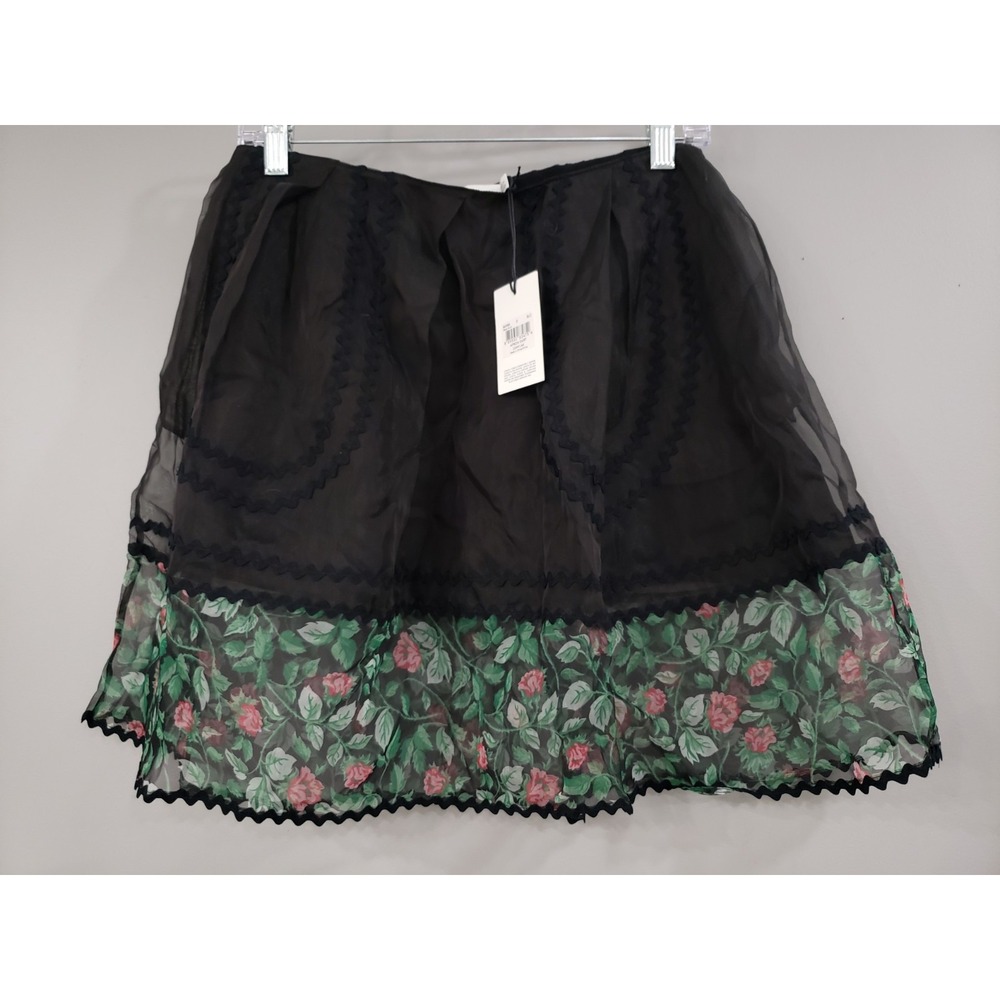 NEW SZ 0 Coach 1941 Silk Blend Floral Whimsygoth Sheer Romantic Apron Skirt
